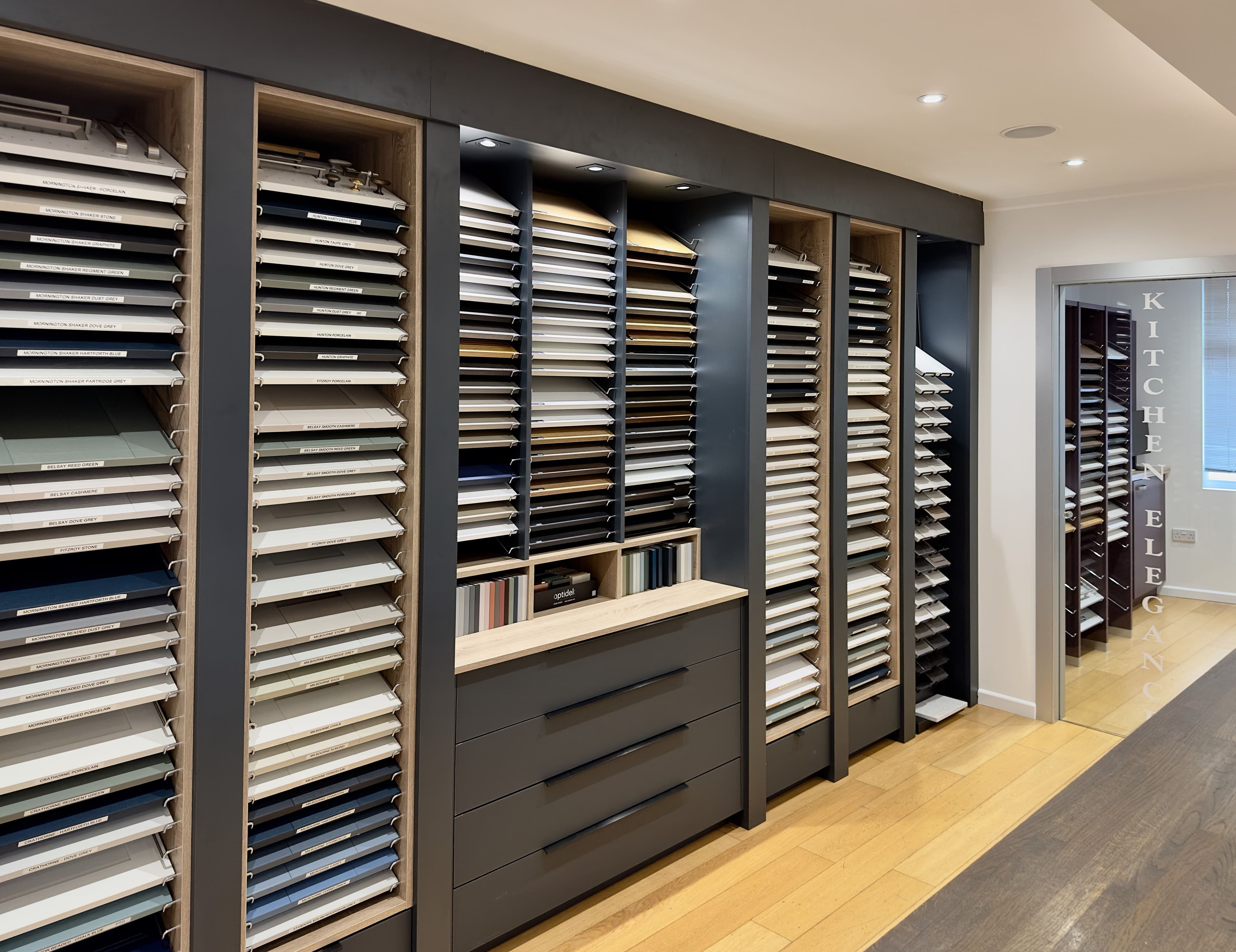 Poole Showroom selection of finishes and materials